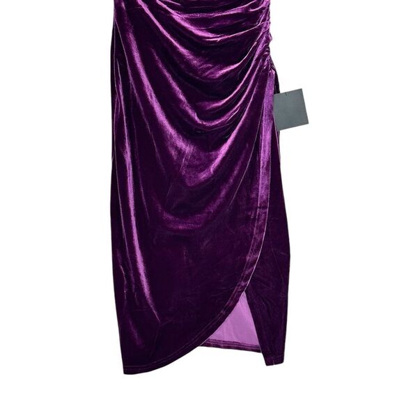 Lulu’s Dark Purple Velvet Strapless Tulip Dress | Size XS - Picture 7 of 10